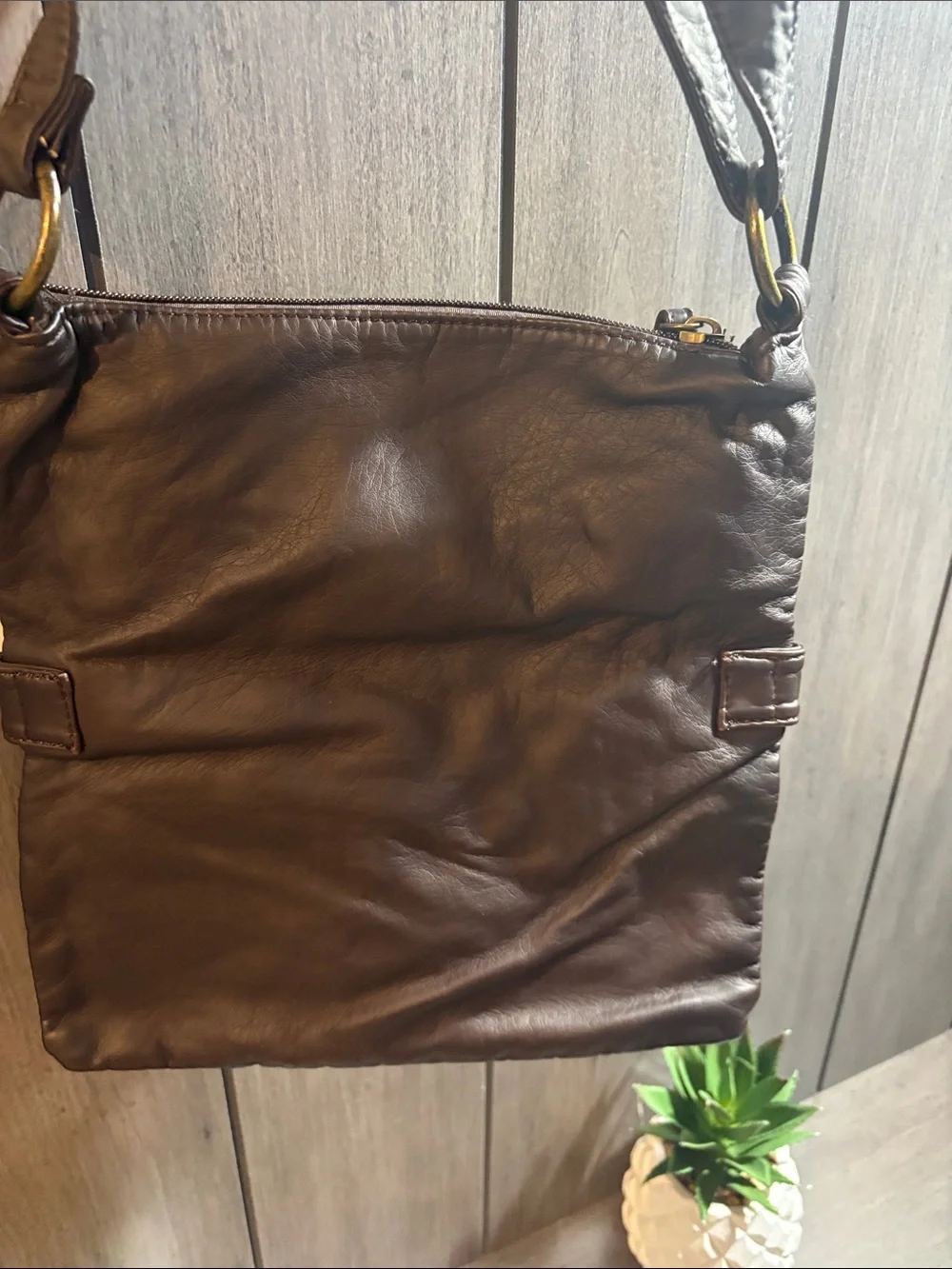 Classic Brown Leather Crossbody Bag #2